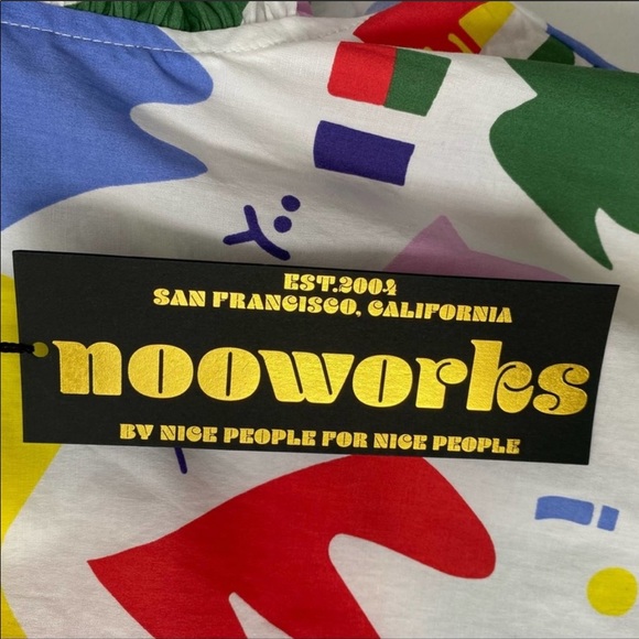 Nooworks Multicolor Abstract Print Ruffle Sleeve Blouse - White Base - Picture 6 of 10